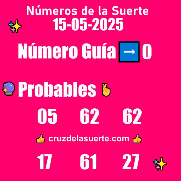 Números favoritos de hoy 16/5/2025