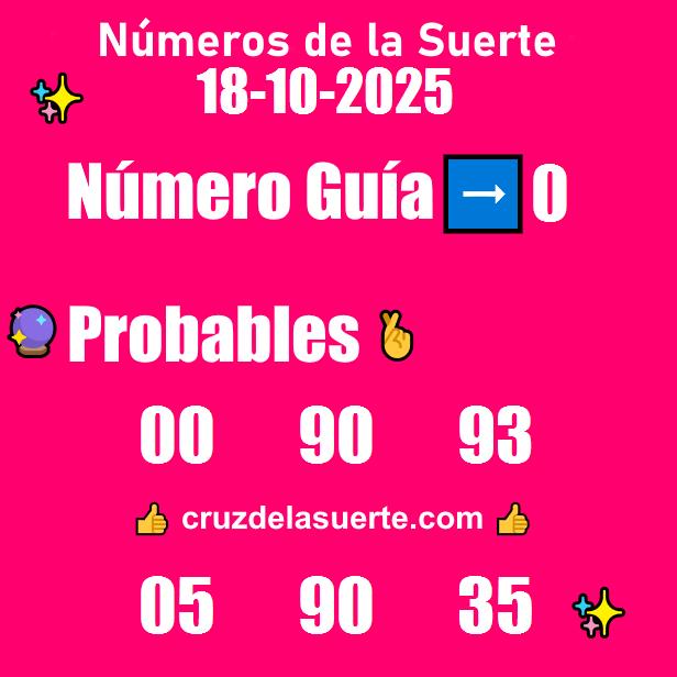 Números probables de hoy 18/10/2025