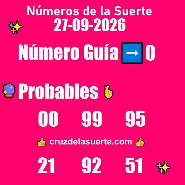 Números favoritos de hoy 29/8/2026