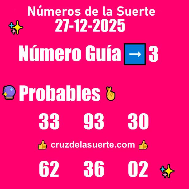 Números favoritos de hoy 26/12/2025