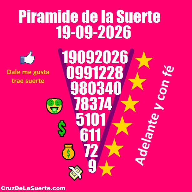 Piramide de la suerte fecha 29/8/2026