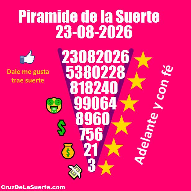 Piramide de la suerte fecha 22/8/2026