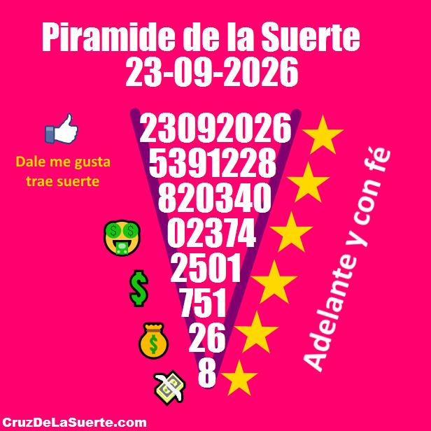 Piramide de la suerte fecha 29/8/2026