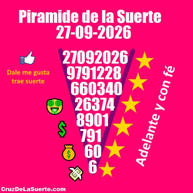 Piramide de la suerte fecha 29/8/2026